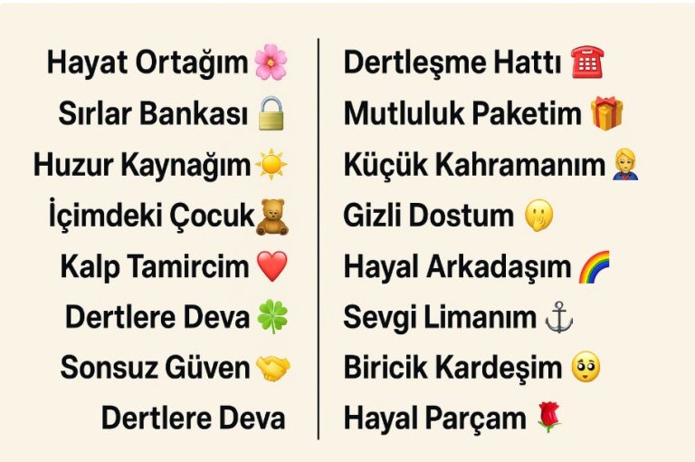 kız kardeşi telefona kaydetme isimleri yeni