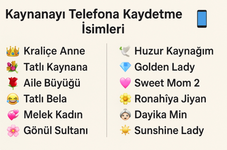 kaynanayı telefona kaydetme isimleri